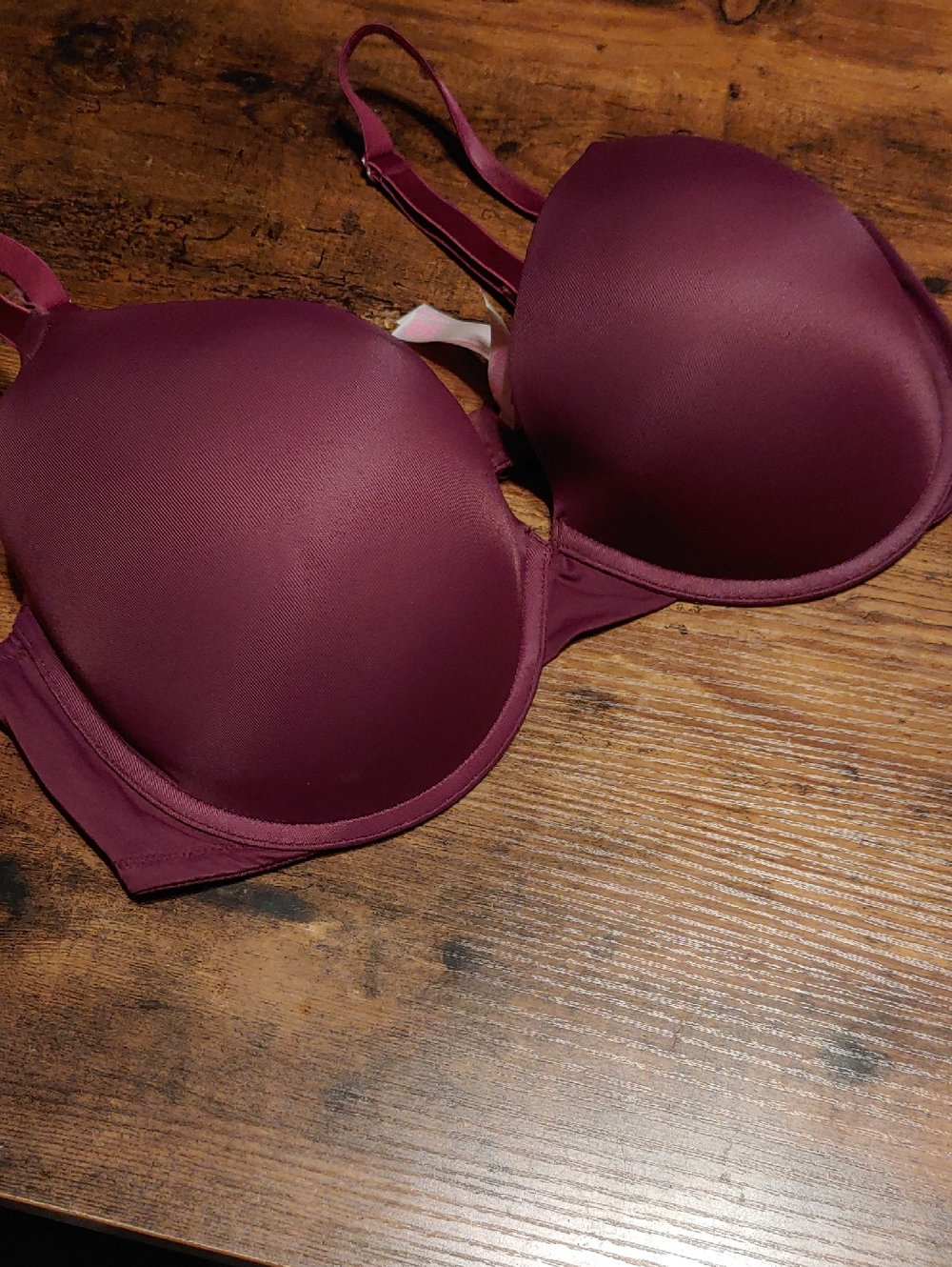 NWOT 38DD Pink Victoria's Secret Burgundy Padded Underwire Extreme Push Up  Bra